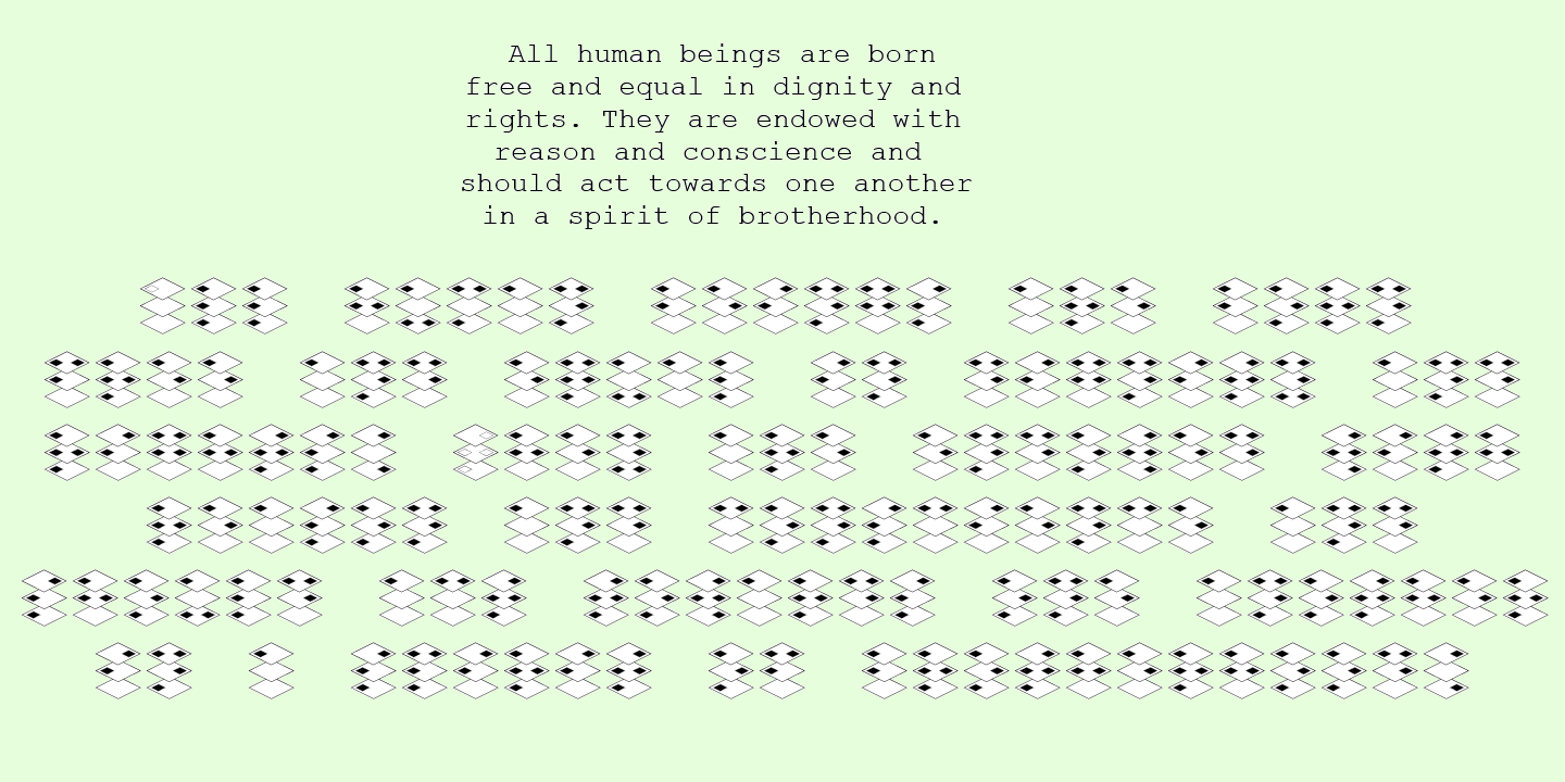 Ejemplo de fuente Stack Braille Regular